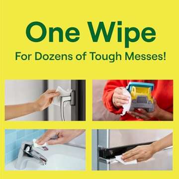 Seventh Generation Multi Surface Wipes All Purpose Cleaning Lemon Zest scent with 100% Essential Oils and Botanical Ingredients 70 count, Pack of 6