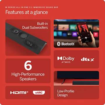 VIZIO M-Series All-in-One 2.1 Immersive Sound Bar with 6 High-Performance Speakers, Dolby Atmos, DTS...