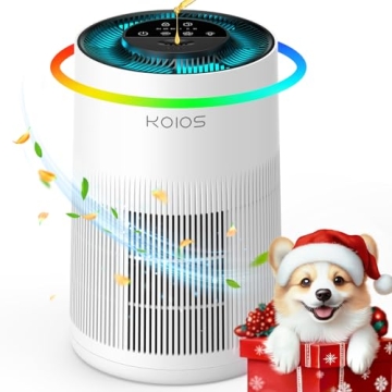 Air Purifiers for Home Large Room 1200ft², KOIOS H13 True HEPA Air Purifier for Bedroom with 7 Colo...