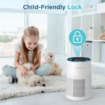 Air Purifiers for Home Large Room 1200ft², KOIOS H13 True HEPA Air Purifier for Bedroom with 7 Colorful Lights, Aromatherapy, Desktop Air Filter Cleaner for Smoke Dust Pollen Pets Dander Odor, AP2303