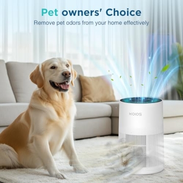 Air Purifiers for Home Large Room 1200ft², KOIOS H13 True HEPA Air Purifier for Bedroom with 7 Colorful Lights, Aromatherapy, Desktop Air Filter Cleaner for Smoke Dust Pollen Pets Dander Odor, AP2303