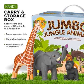 Learning Minds Jumbo Safari Animal Figures for Kids