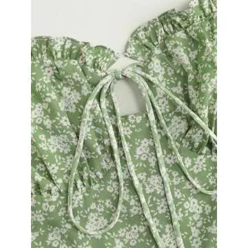 CIDER Santorini Beach Vacation Ditsy Floral Mini Dress