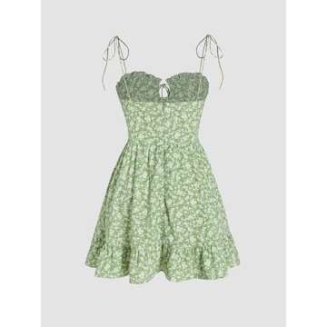 CIDER Santorini Beach Vacation Ditsy Floral Mini Dress