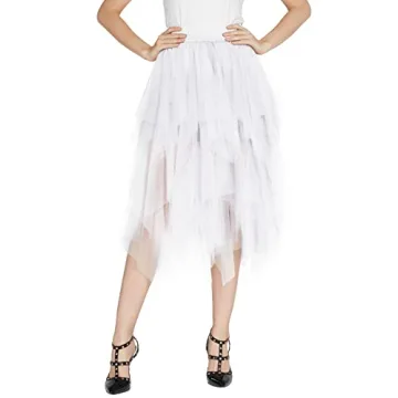 Urban CoCo Women's High Waist Tulle Midi Skirt - Chic & Fun
