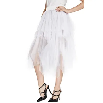 Urban CoCo Women's High Waist Tulle Midi Skirt - Chic & Fun