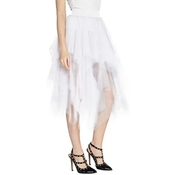 Urban CoCo Women's High Waist Tulle Midi Skirt - Chic & Fun