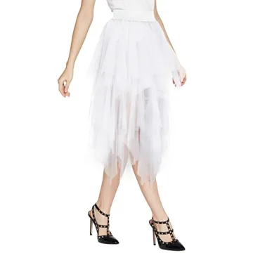 Urban CoCo Women's High Waist Tulle Midi Skirt - Chic & Fun