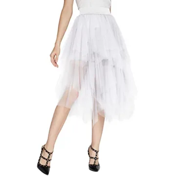 Urban CoCo Women's High Waist Tulle Midi Skirt - Chic & Fun