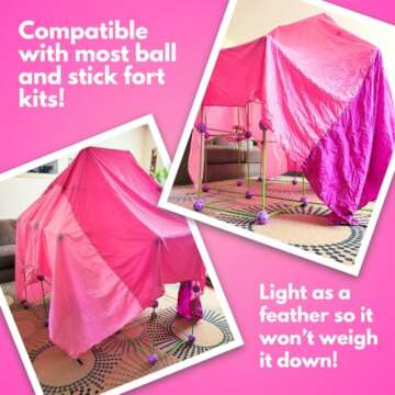 Pickle & Olive ez clipz - Kids Fort Building Kit with Lightweight Blanket and Clips