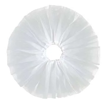 Women's, Teen, Adult Classic Elastic 3, 4, 5 Layered Tulle Tutu Skirt (One Size, 3Layer-White)