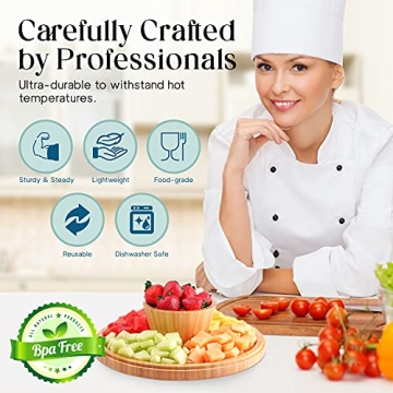 Homeries 6-in-1 Bamboo Cake Stand with Lid for Versatile Serving