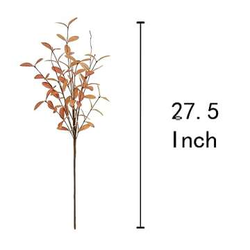 VGIA 6 Pcs Eucalyptus Stems Aritificial Eucalyptus Leaves Stems Fall Decorations with Fall Leaves Au...