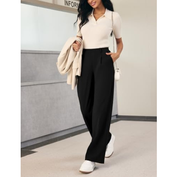 IUGA Women's Stretchy Wide Leg Dress Pants for Work