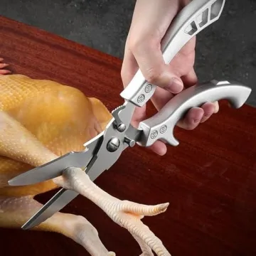 Heavy Duty Poultry Shears with Anti-Slip Handles and Safety Lock