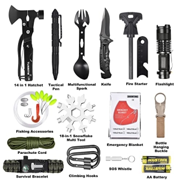 30 in 1 Emergency Survival Gear Kit for Outdoors