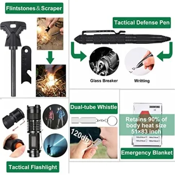 30 in 1 Emergency Survival Gear Kit for Outdoors
