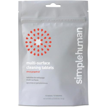 simplehuman Multi-Surface Cleaning Tablets, Eco-Friendly, Safe Around Kids & Pets, Citrus Grapefruit...