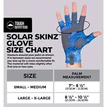 Tough Outdoors UV Fishing Gloves - Fingerless Fishing Gloves Men & Women - UPF 50+ Sun Gloves - UV Protection Kayaking Gloves - Sun Protection Fishing Gloves - Paddling Gloves & Sailing Gloves