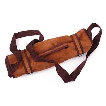 GladiatorsGuild G29RD- Professional Kitchen Knives Custom Made Damascus Steel 8 pcs of Utility Chef Knife Set with Chopper/Cleaver Pocket Case Roll Bag (Red)