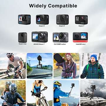 Accessories Mount for Action Camera, GP-4 Quick Release Base for Motorcycle Helmet Chin Strap Suction Clamp Tripod Mount Accessory Kits Compatible for Action Camera