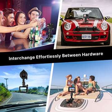 Accessories Mount for Action Camera, GP-4 Quick Release Base for Motorcycle Helmet Chin Strap Suction Clamp Tripod Mount Accessory Kits Compatible for Action Camera