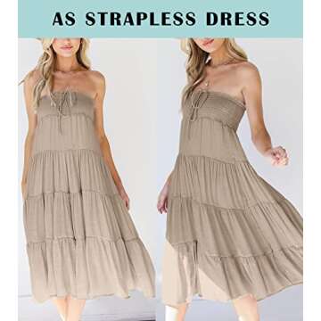 HAEOF Women's Summer Boho Maxi Skirt with High Waist