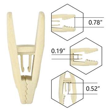 Tinfol Velvet Hangers Clips, 24 Pack Beige Pants Velvet Clips, Large Opening Clip Clothes Hanger Clip, Strong Finger Flocked Clips Perfect for Use with Slim-line Clothes Velvet Hangers