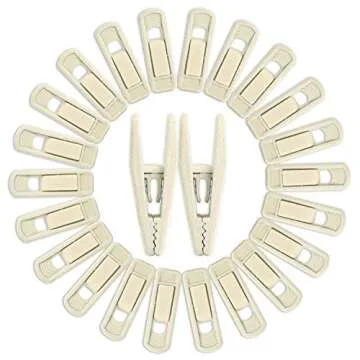 Tinfol Velvet Hangers Clips, 24 Pack Beige Pants Velvet Clips, Large Opening Clip Clothes Hanger Clip, Strong Finger Flocked Clips Perfect for Use with Slim-line Clothes Velvet Hangers