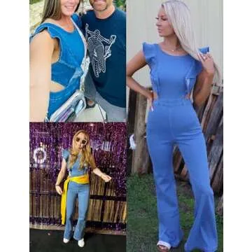 Omoone Women's Flared Denim Jumpsuit for Trendy Looks