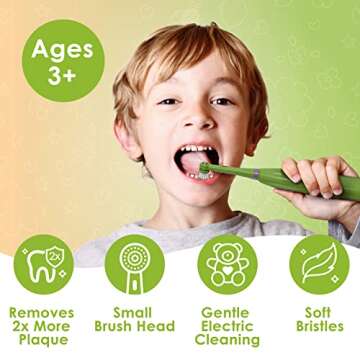 Brusheez Kids’ Electric Toothbrush Set - Safe & Effective for Ages 3+ - Parent Tested & Approved w...