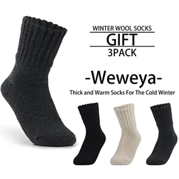 Weweya Women's Thick Knit Warm Crew Socks - Stylish Comfort