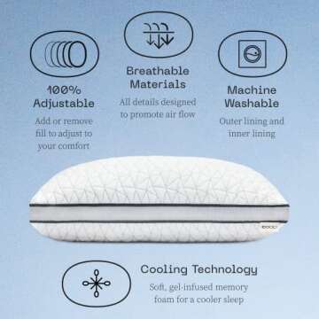 Coop Home Goods Essence Adjustable Pillow - Hypoallergenic Comfort