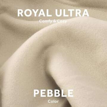Sunbeam Royal Ultra Fleece Heated Electric Blanket Full Size, 84" x 72", 12 Heat Settings, 12-Hour Selectable Auto Shut-Off, Fast Heating, Machine Washable, Warm and Cozy, Pebble