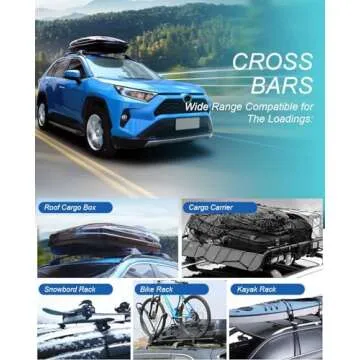 Autekcomma Roof Rack Cross Bars for Toyota RAV4 2019-2025 (Not Fit 2024 LE/Adventure/TRD Off-Road/Hybrid Woodland Edition). Anti-Theft Lock Mechanism Black Matte Aluminum Anti-Corrosion Crossbars