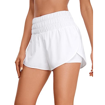 CRZ YOGA 2 in 1 High Waisted Running Shorts for Women 3" - Split Breathable Athletic Tennis Gym Work...