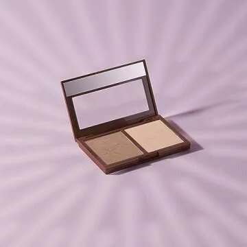 W7 Hollywood Bronze & Glow - Pressed Powder Duo Shimmer Bronzer & Highlighter - Contouring & Highlighting Vegan Makeup