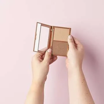 W7 Hollywood Bronze & Glow - Pressed Powder Duo Shimmer Bronzer & Highlighter - Contouring & Highlighting Vegan Makeup