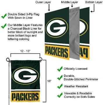 WinCraft Green Bay Packers Double Sided Garden Flag