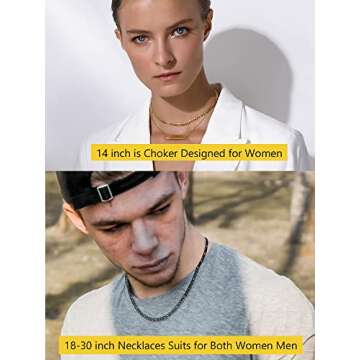 Stylish PROSTEEL Gold Figaro Chain Necklace for All