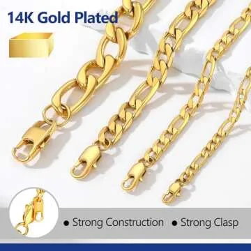 Stylish PROSTEEL Gold Figaro Chain Necklace for All