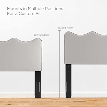 Modway Athena Performance Velvet Headboard in Light Gray