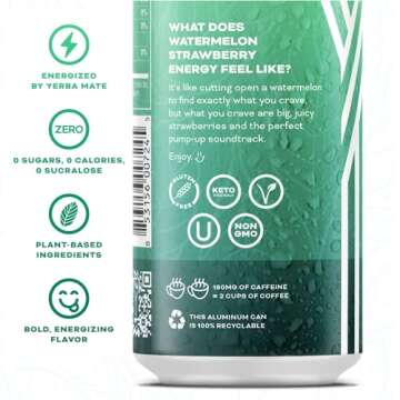 Yerbaé Energy Beverage - Variety Power Pack, 0 Sugar, 0 Calories, 0 Carbs. Yerbae is Energized by Yerba Mate, Plant-Based, Healthy Alternative to Sugary Energy Drinks, 16oz cans (12 Pack)