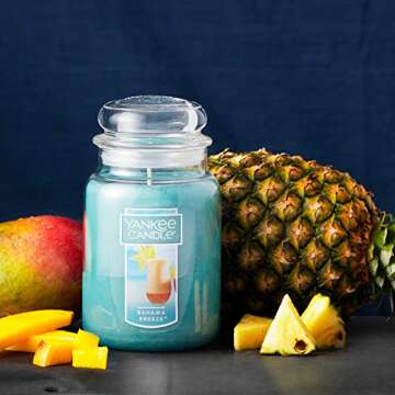 Yankee Candle Bahama Breeze Scented, Classic 22oz Large Jar Single Wick Candle, Over 110 Hours of Bu...