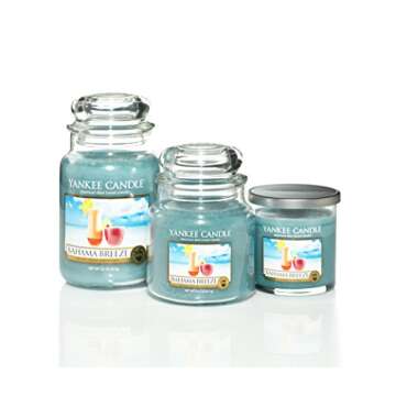 Yankee Candle Bahama Breeze Scented, Classic 22oz Large Jar Single Wick Candle, Over 110 Hours of Burn Time, Perfect for Tropical Beach-Themed Setting