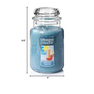 Yankee Candle Bahama Breeze Scented, Classic 22oz Large Jar Single Wick Candle, Over 110 Hours of Burn Time, Perfect for Tropical Beach-Themed Setting