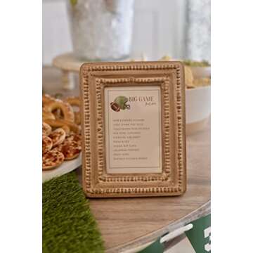 Mud Pie Beaded Reclaimed Frames (Small), brown (46900365S)