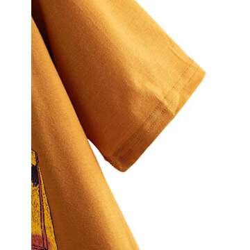 SOLY HUX Women's Car & Letter Graphic Print T-Shirt Casual Summer Short Sleeve Top Yellow M