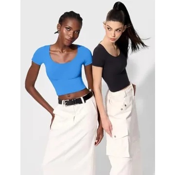 Stylish PUMIEY Women’s Scoop Neck T-shirt - Must-Have Casual Tee