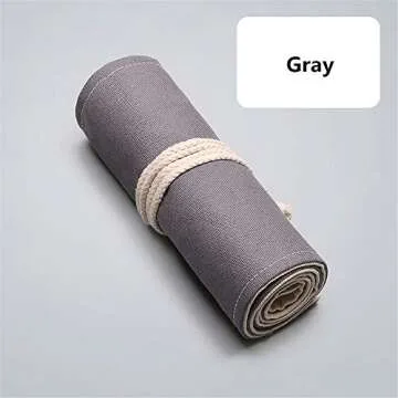 Funny live 36/48/72 Slots Colored Pencil Wrap Pencils Roll Holder Coloring Pencils Organizer Holder Colored Pen Paint Brush Storage Pouch Portable for Artist Student (Grey, 36 Slots)